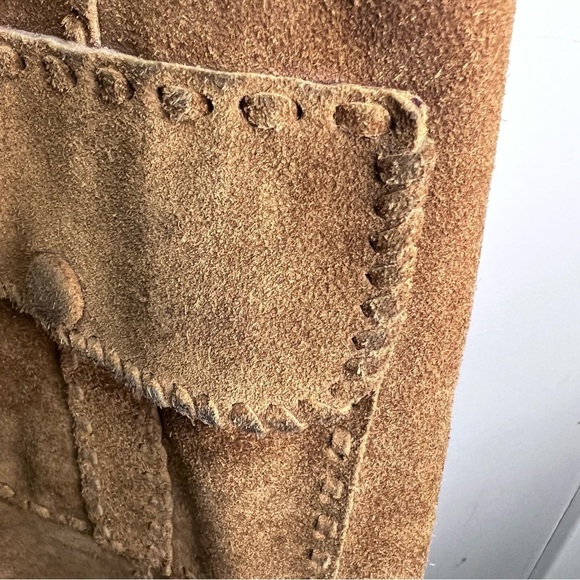 Vintage 60s 70s Handcrafted Leather Suede Jacket Size Small - Picture 11 of 16